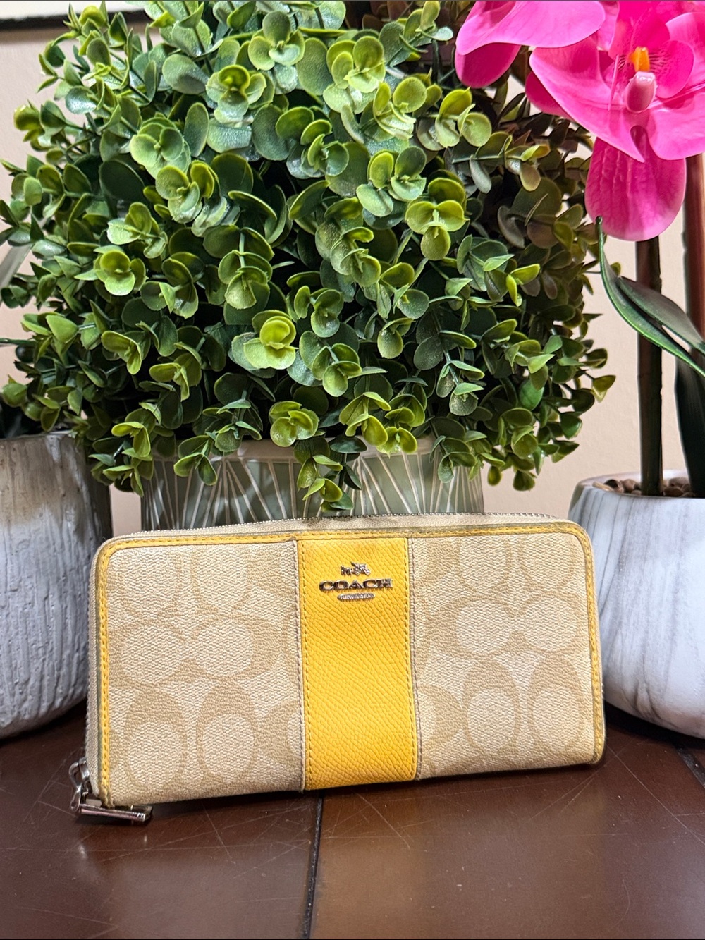 Coach wallet yellow